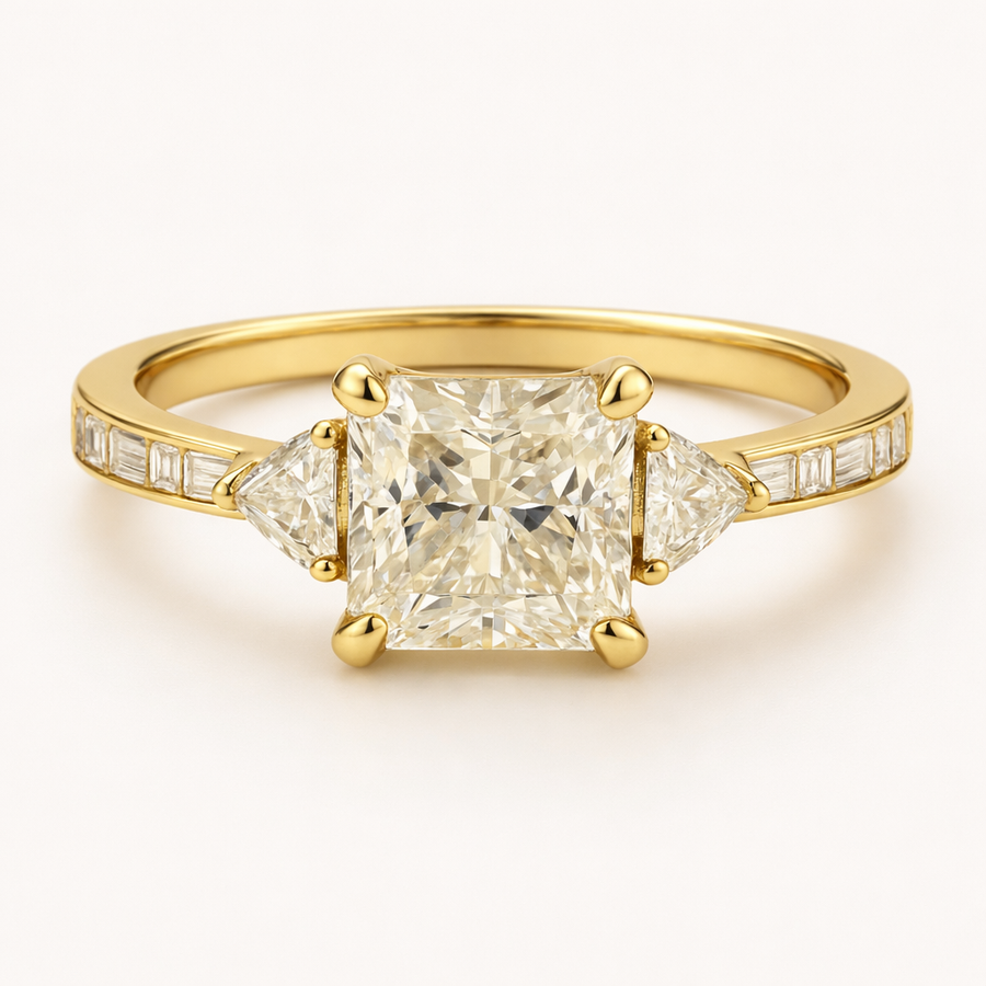'Golden Radiance' Diamond Engagement Ring
