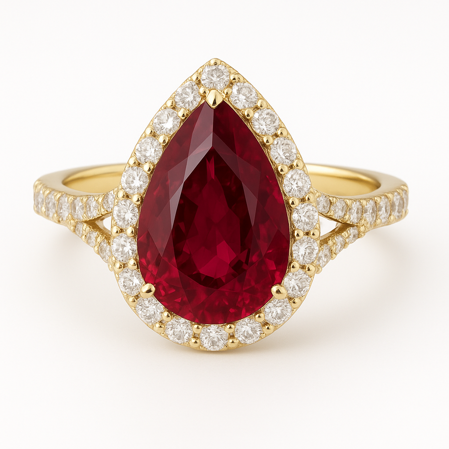 'Scarlet Elegance' Ruby Engagement Ring