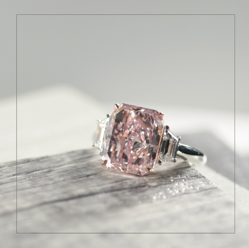 Authentic pink sales diamond ring