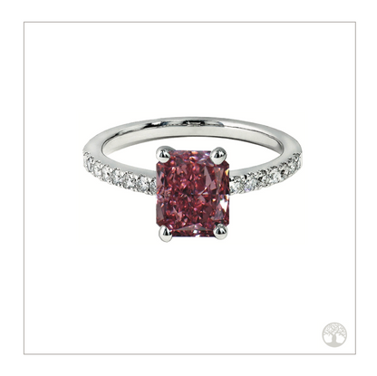Fancy Vivid Purplish Pink 2.02CT Diamond Ring