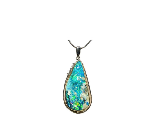 Platinum & Yellow Gold 24.90CT Australian Boulder Opal Pendant
