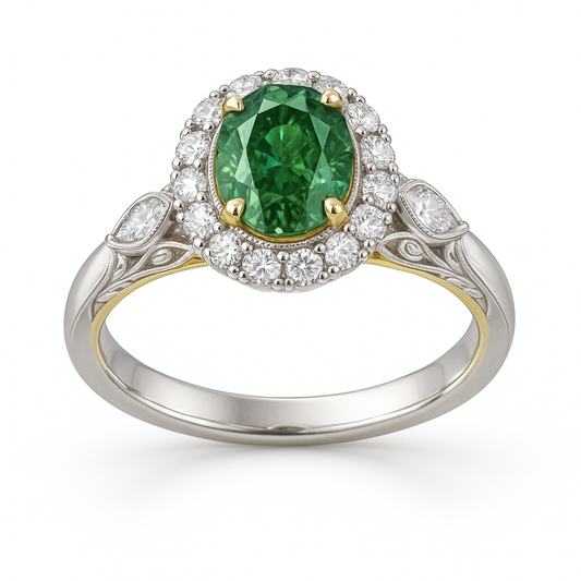 'Verdant Envy' Bespoke Diamond Engagement Ring