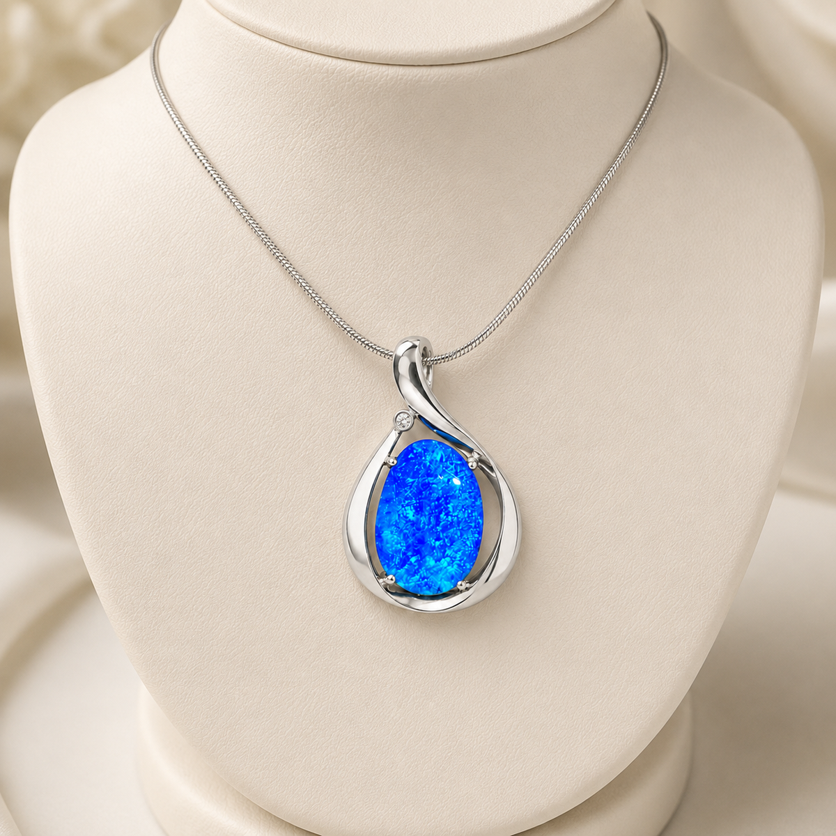 White Gold Boulder Opal Pendant 240200