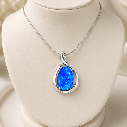 White Gold Boulder Opal Pendant 240200