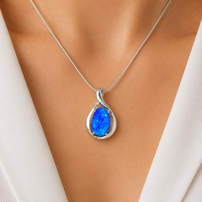 White Gold Boulder Opal Pendant 240200